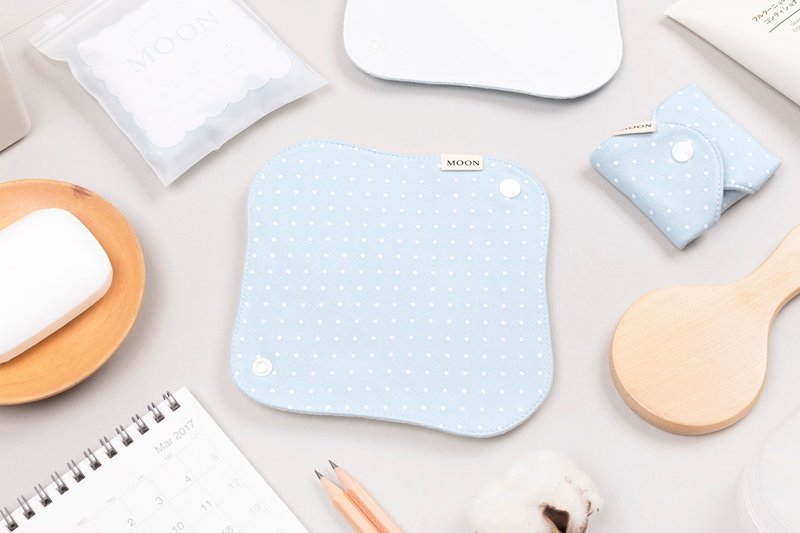 MOON月事儿／Baby Blue波点针织棉系列／180mm (日用) - 女士内衣裤 - 棉．麻 