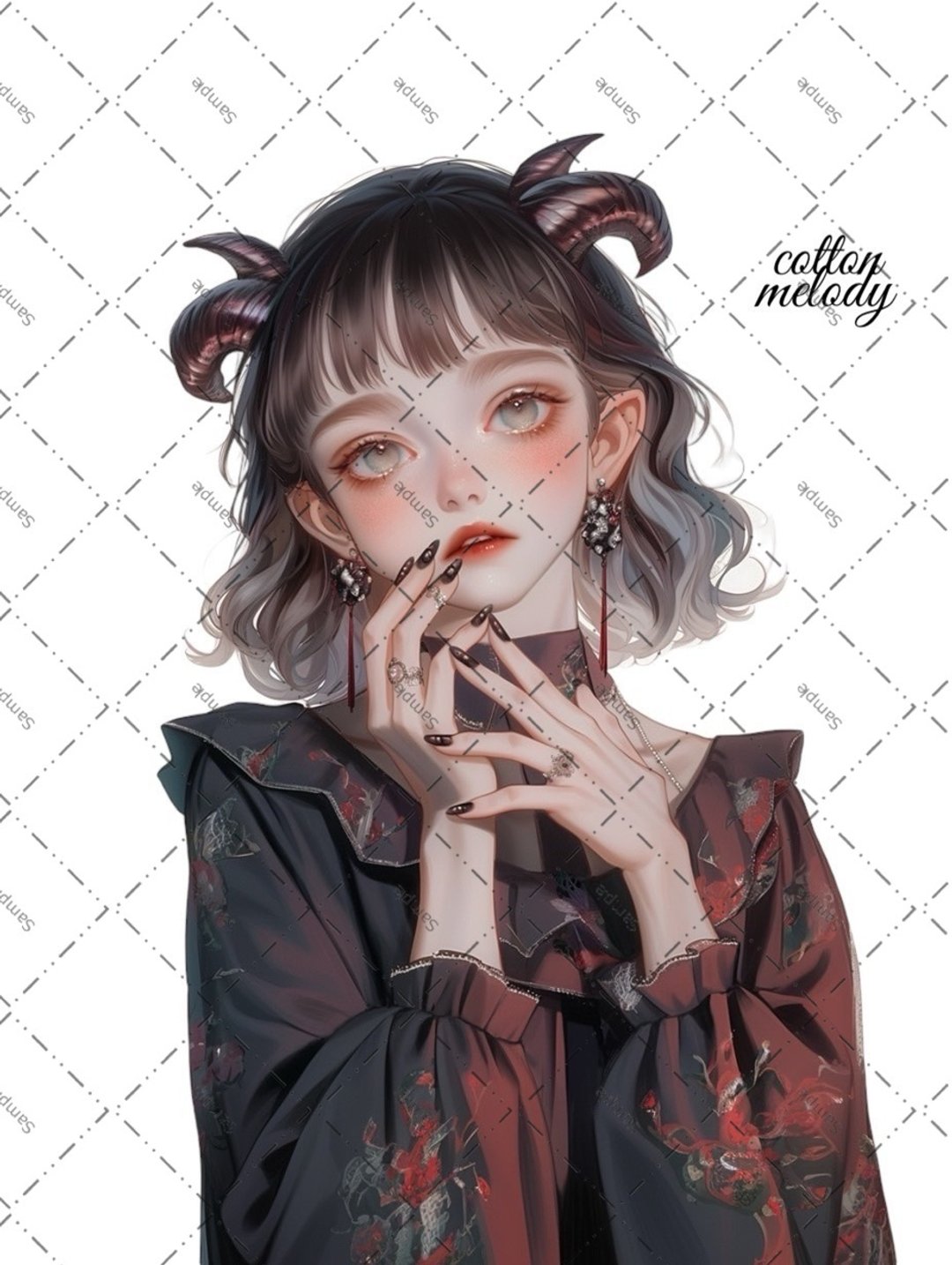 original sticker no.1775 人物贴纸 原创贴纸 原创人物贴纸 装饰贴纸 cotton melody - 贴纸 - 纸 