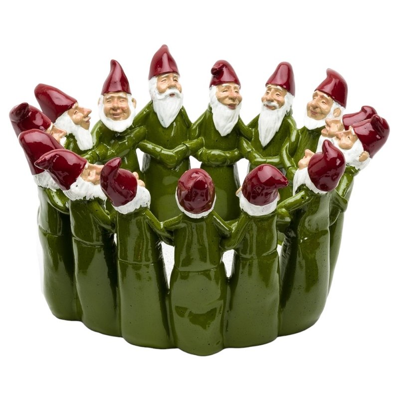 瑞典HARVESTTIME-圣诞老公公烛台 绿色 32x18.5CM - 蜡烛/烛台 - 树脂 绿色