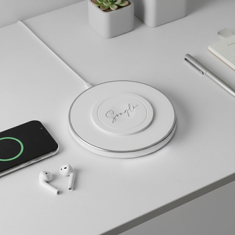 磁吸无线充电盘|定制化刻字|15瓦快充|台湾制造认证|支持多种设备 - 手机充电及周边 - 其他金属 