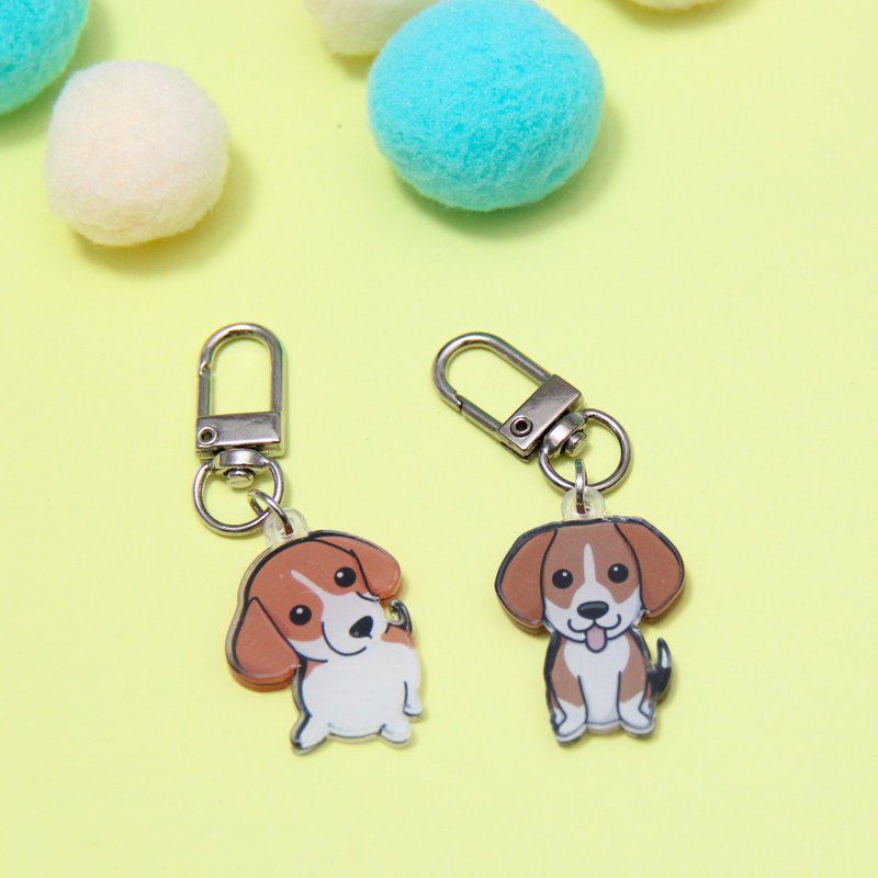 狗狗吊饰 3cm 比高犬迷你压克力钥匙圈 可爱狗品种收藏挂饰 - 吊饰 - 塑料 