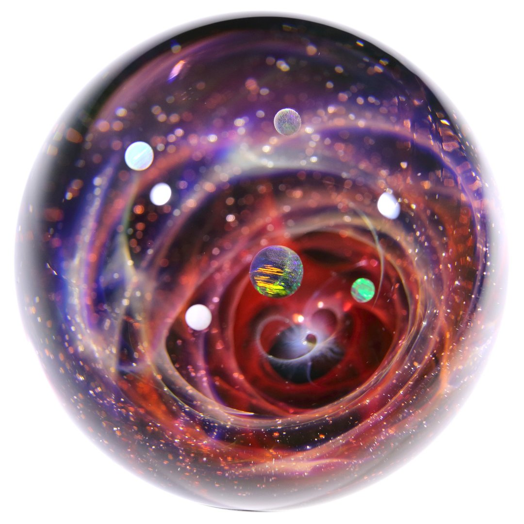 57mm 宇宙玻璃球摆设 no.M225 - 摆饰 - 玻璃 红色