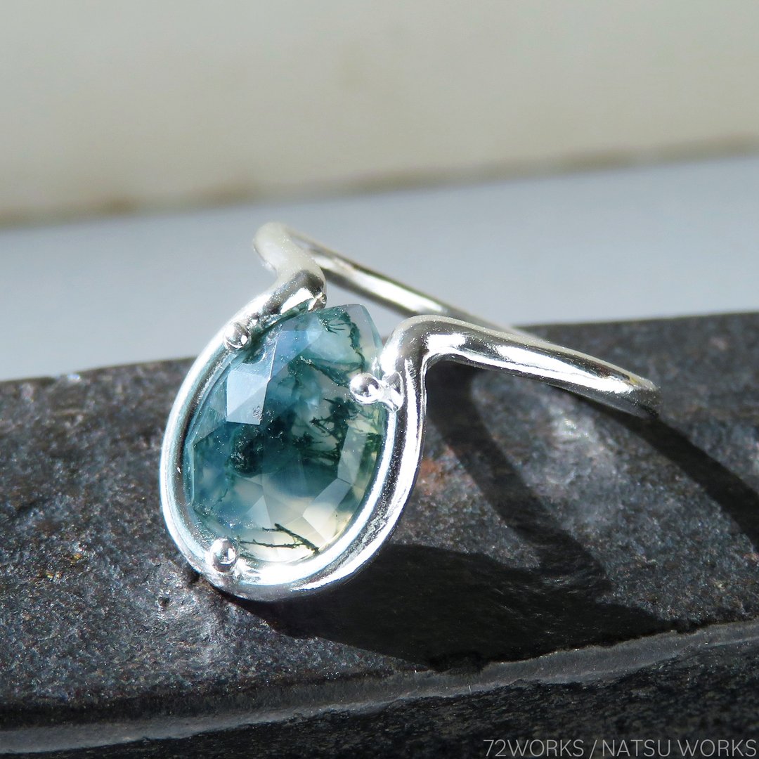 Moss Agate Ring - 戒指 - 宝石 绿色