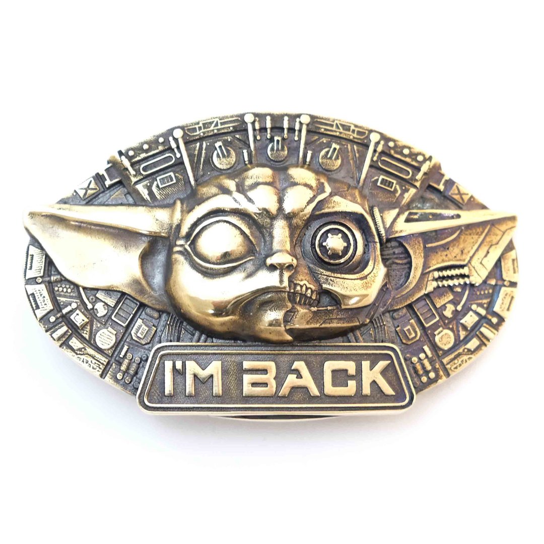 Mandalorian soild brass belt buckle, Grogu star wars inspired belt - 皮带/腰带 - 其他材质 金色