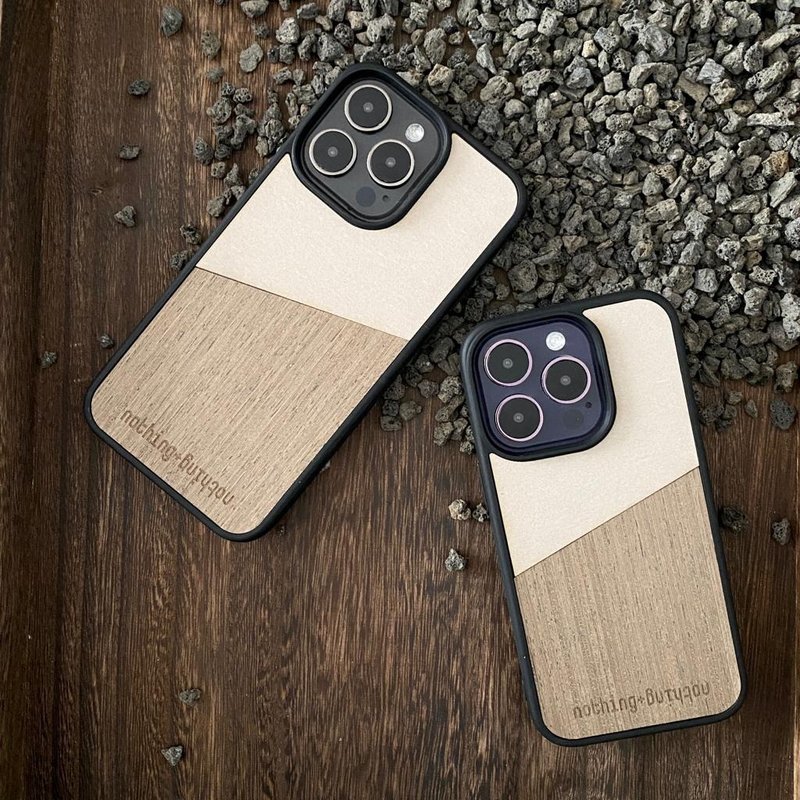 iPhone 14/ iPhone 14 Plus/ iPhone 14 Pro/ iPhone 14 Pro Max - 手机壳/手机套 - 木头 灰色