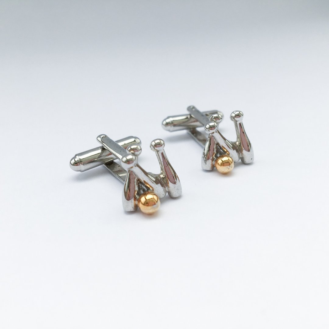 保龄球 袖扣 Bowling Cufflink - 袖扣 - 其他金属 