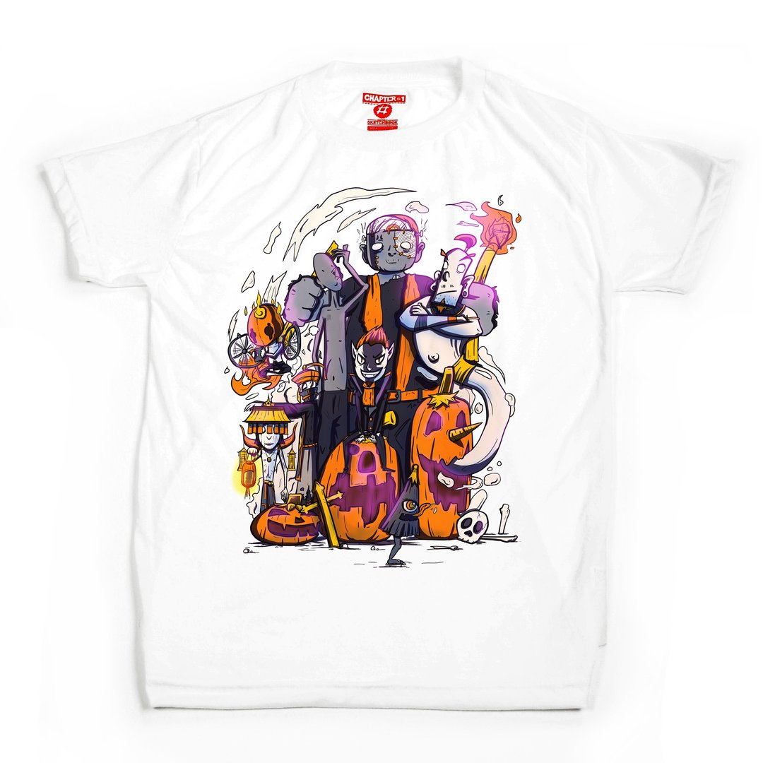 Halloween unisex men woman cotton mix Chapter One T-shirt - 男装上衣/T 恤 - 棉 白色