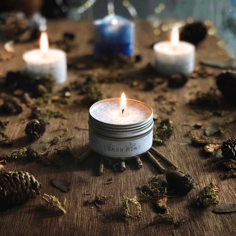 雪花蜡烛/天然蜡烛/圣诞礼物/附圣诞礼物包装 - 蜡烛/烛台 - 其他材质 蓝色