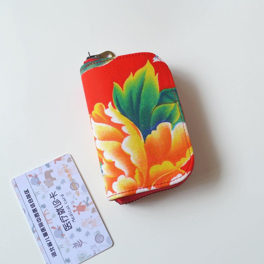 卡片包 / 简约零钱包 / 大花牡丹 - 零钱包 - 棉 