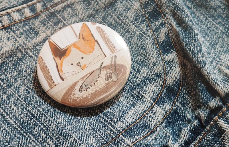 Pin badges cat tuna - 徽章/别针 - 其他金属 多色