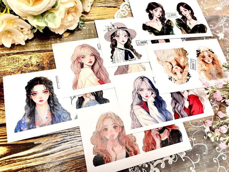 (特制纸6种2张全包) 女士 - 贴纸 - 纸 多色