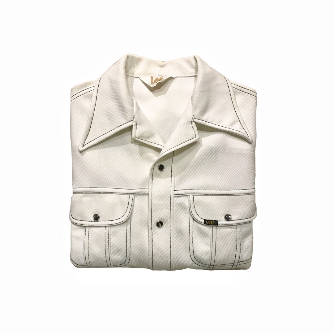 70s Lee Rockabilly Western Shirt  Lee 白色西部衬衫 - 男装衬衫 - 聚酯纤维 白色