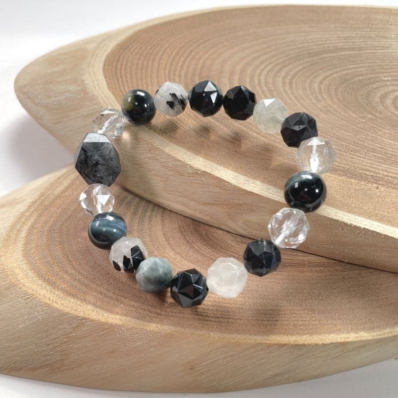 星野星钻手串/鹰眼石黑发晶/天然/水晶手链/能量石/原生态032310 - 手链/手环 - 水晶 多色