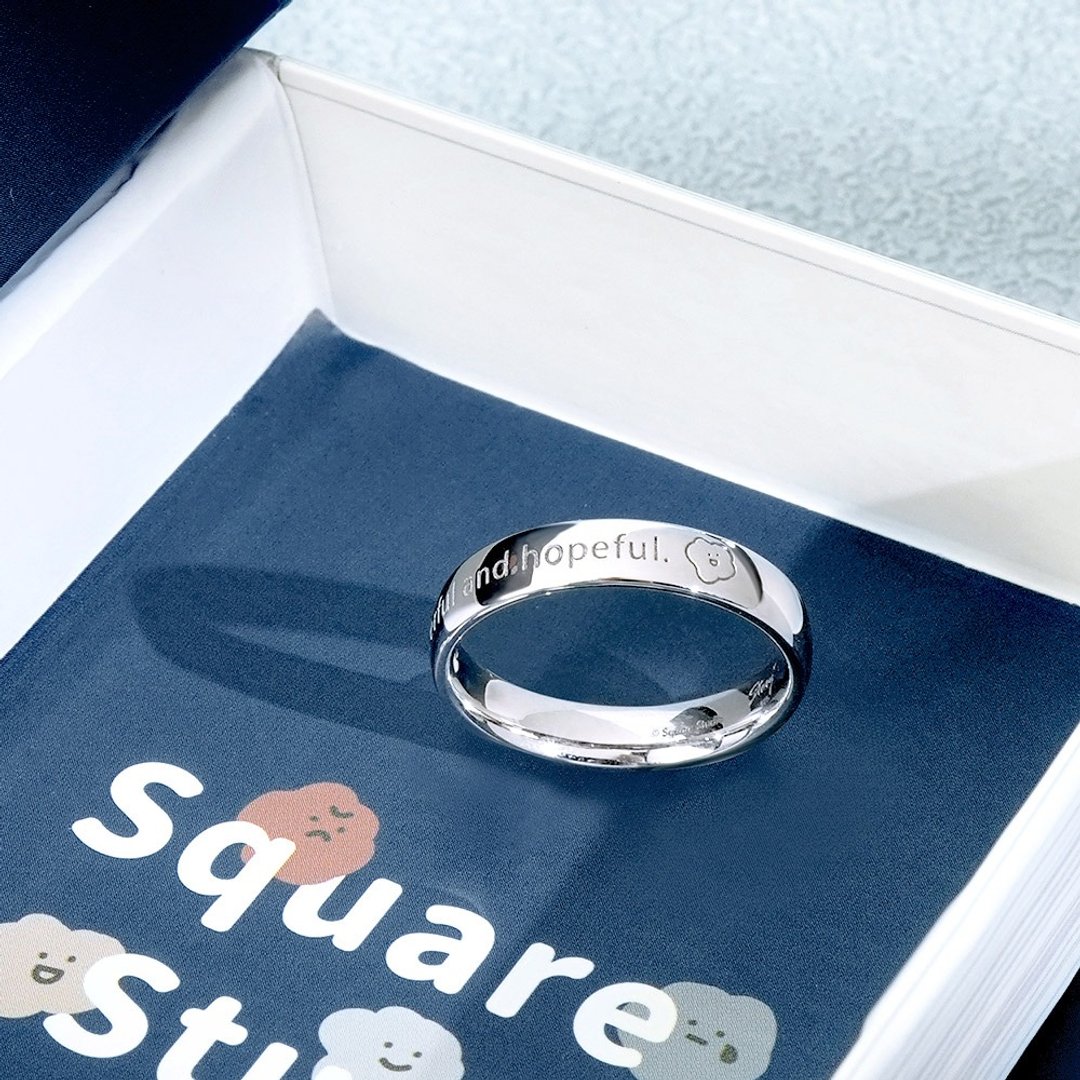 【定制化礼物】Square Studio方坊经典系列-订制心情纯银戒指 - 戒指 - 纯银 多色