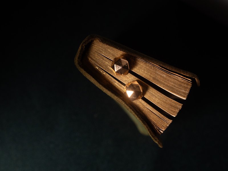 1880s 法国 黄金多面体耳针 - 耳环/耳夹 - 贵金属 金色