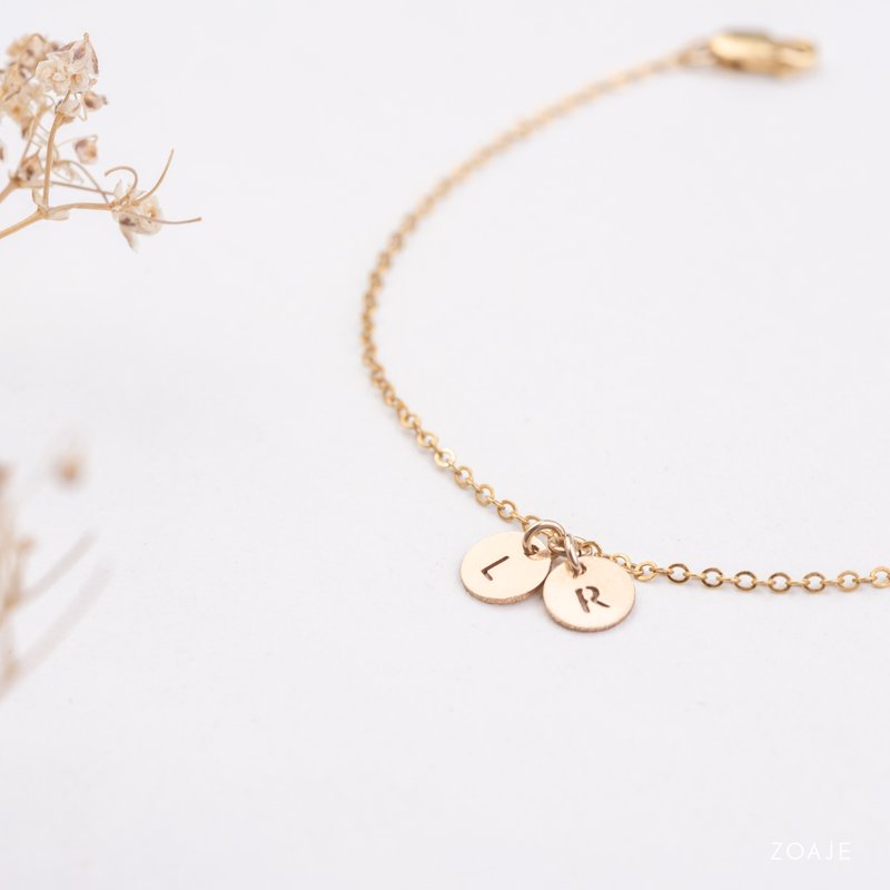 Zoaje 手链名牌 14k注金 定做字母 法国小众品牌 - 手链/手环 - 贵金属 金色