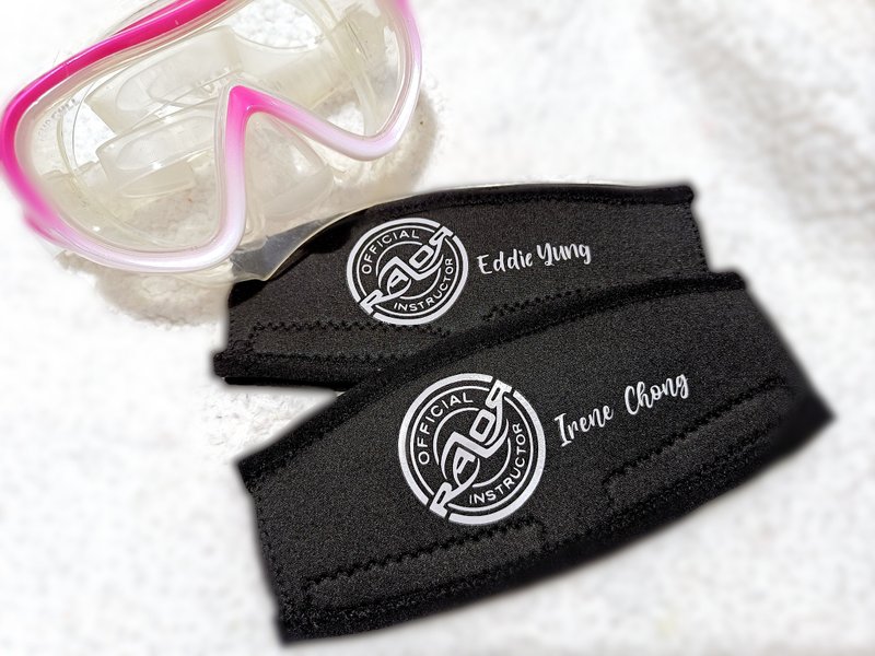 Personalised Scuba Mask Strap Cover 潜水镜 潜水用品带套 - 运动配件 - 防水材质 黑色