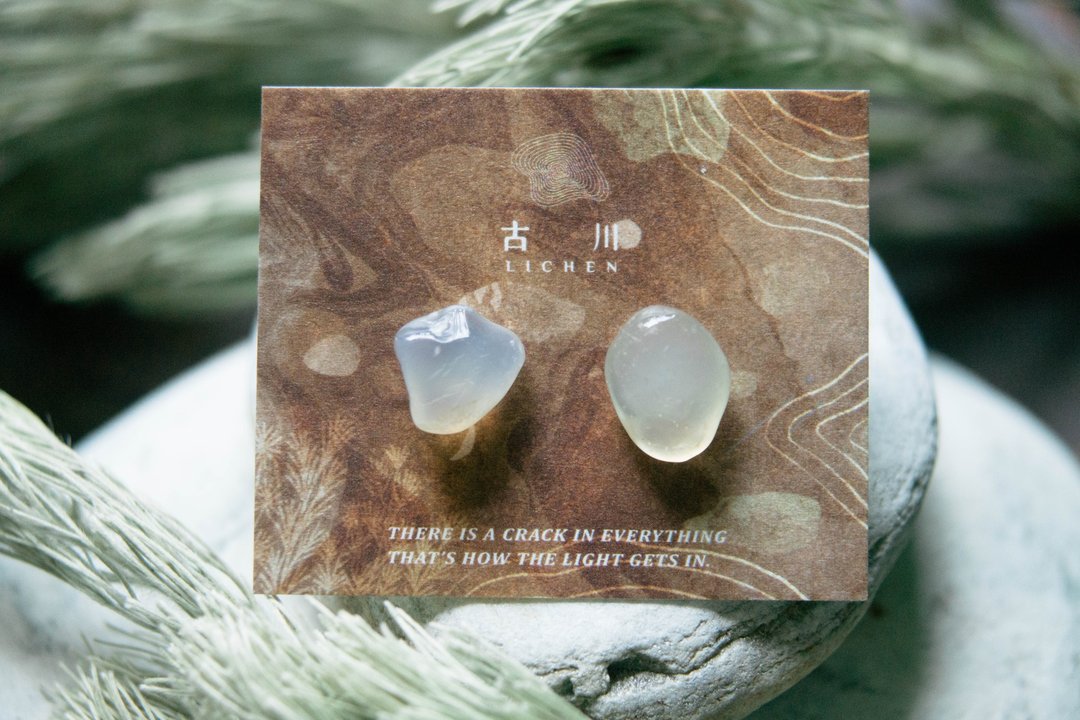 CRACK | 矿物系耳环 |  EARRINGS - 耳环/耳夹 - 玉石 黄色