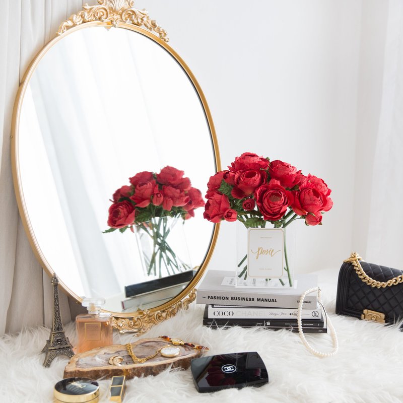 Red Queen Rose Paris vase for Decoration - 摆饰 - 纸 红色