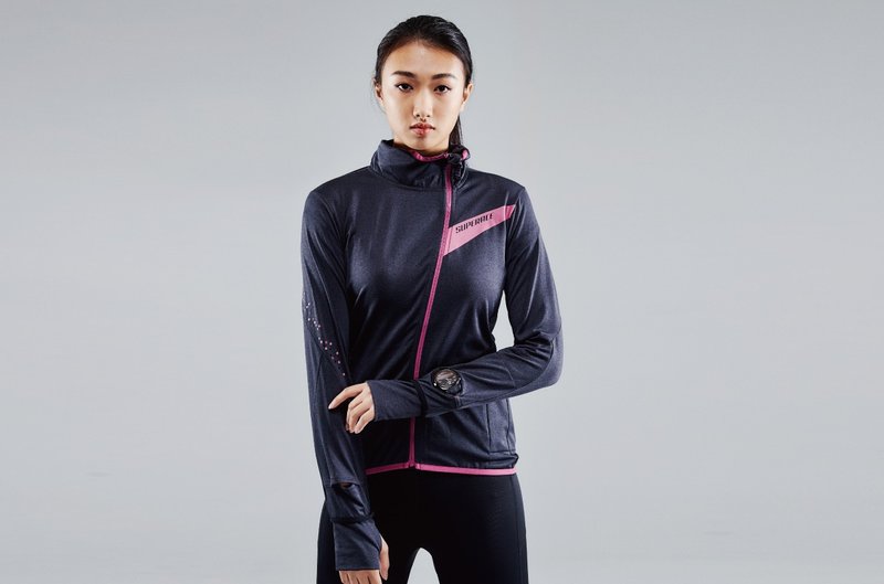 【SUPERACE】中层内刷毛咖啡纱跑步外套3.0 女款 - 女装休闲/机能外套 - 聚酯纤维 黑色