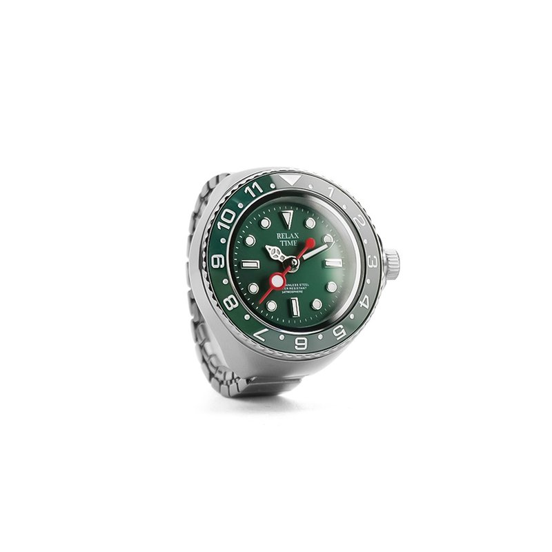 此为预购商品-RELAX TIME 水鬼戒指表-绿水鬼 (RT-R-02) - 戒指 - 不锈钢 绿色