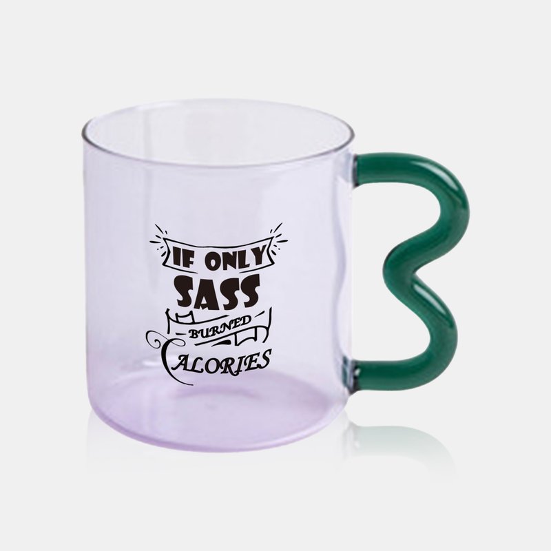【订制礼物】手工异形艺术玻璃杯马克杯咖啡杯紫绿色  可定制化 - 玻璃杯 - 玻璃 透明