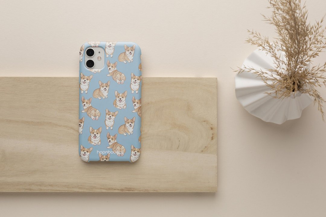柯基犬 哥基 防摔手机壳 (支持全系列 iPhone) - 手机壳/手机套 - 塑料 蓝色