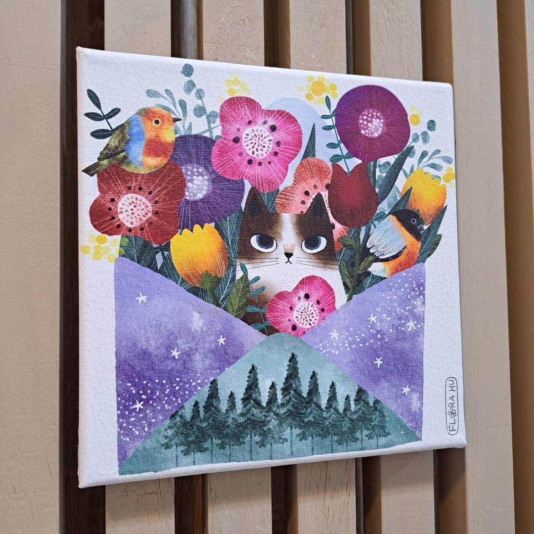 【Flora 原创设计】一封思念 | 20×20CM 无框画 - 海报/装饰画/版画 - 棉 多色