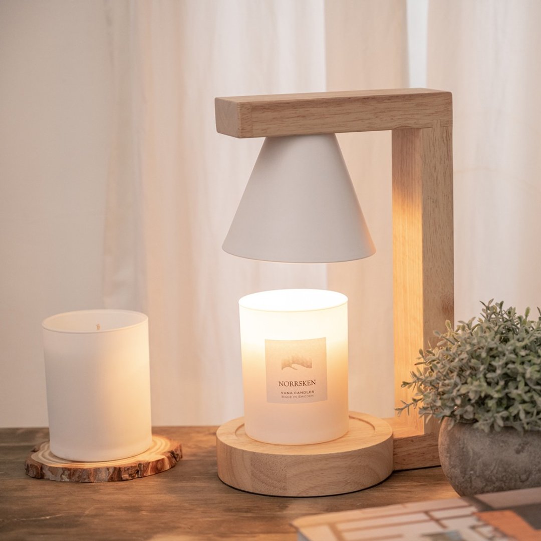 Vana Candles 现代实木融蜡灯+极光香氛蜡烛 限定组合 - 灯具/灯饰 - 木头 粉红色