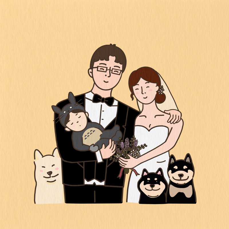 结婚书约/婚卡/喜帖/一卡多用 - 插画/绘画/写字 - 纸 白色