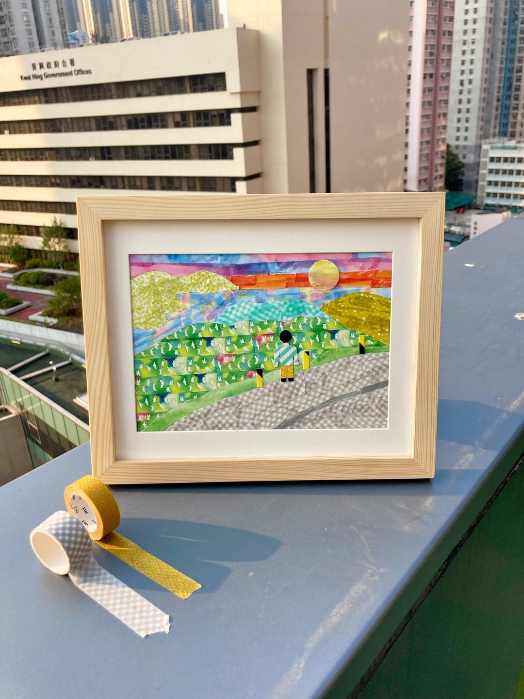 客制化纸胶带拼贴人像风景画(A5) - 纸胶带 - 纸 