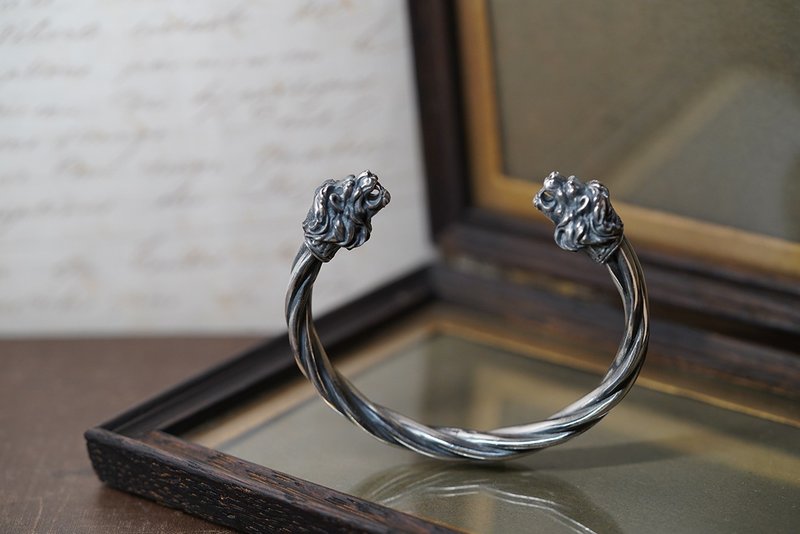 925 纯银狮子手鈪(蚀黑) - 手作(MW B1036) - 手链/手环 - 纯银 