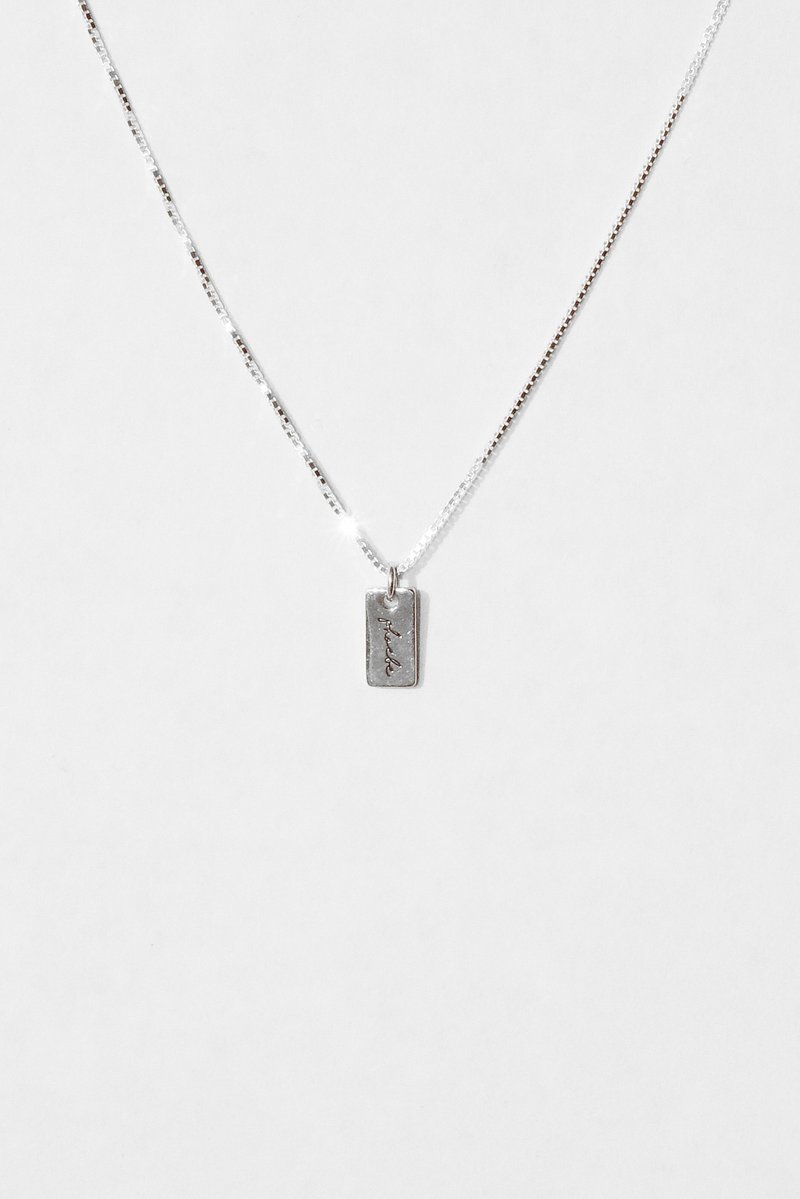 Name Tag Necklace 字母小片片项链 七夕 情人节 圣诞 交换礼物 - 项链 - 纯银 银色