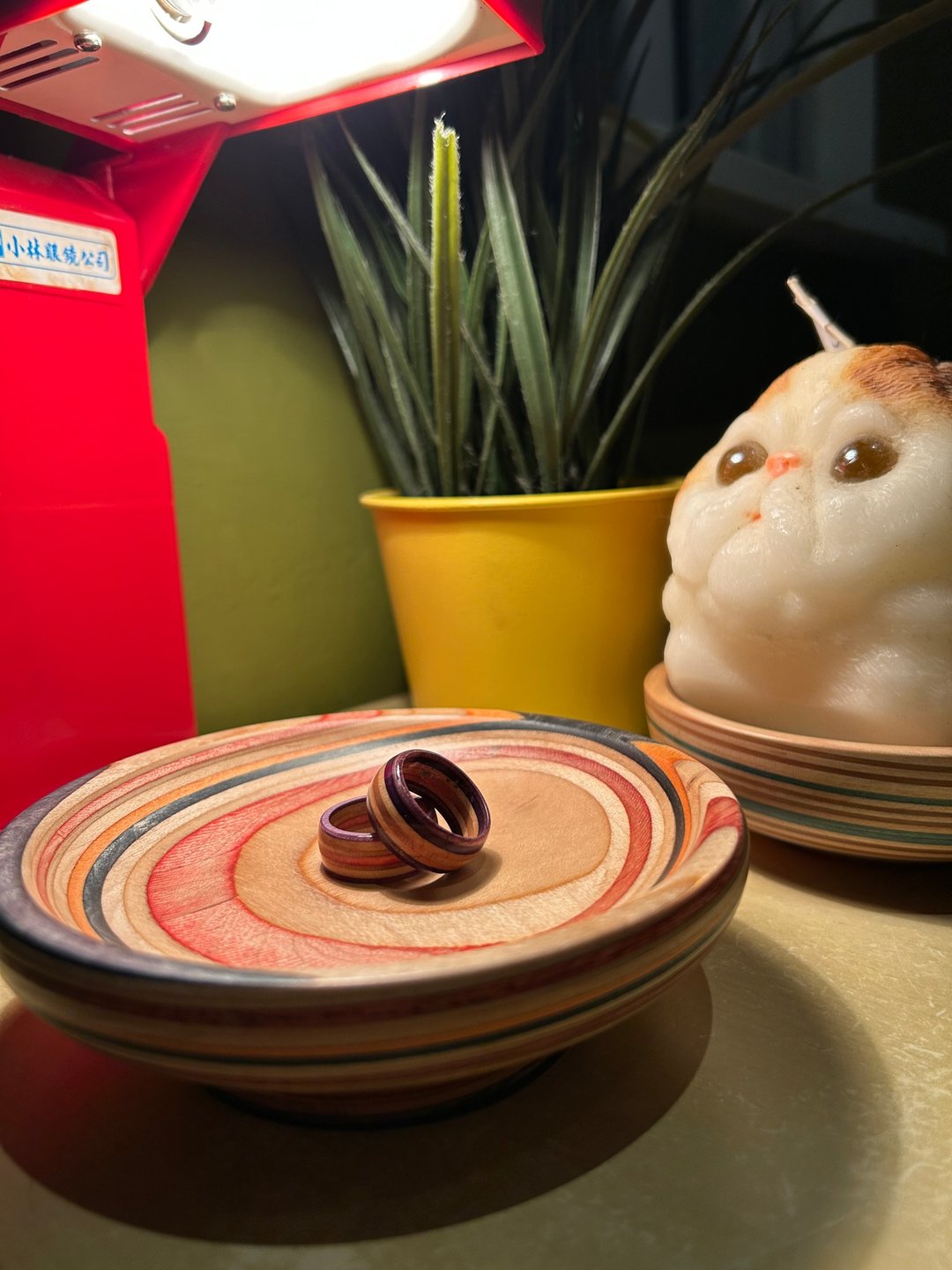 【GM_woodwork】手工木作戒指/拼接戒指/情侣戒 - 戒指 - 木头 紫色