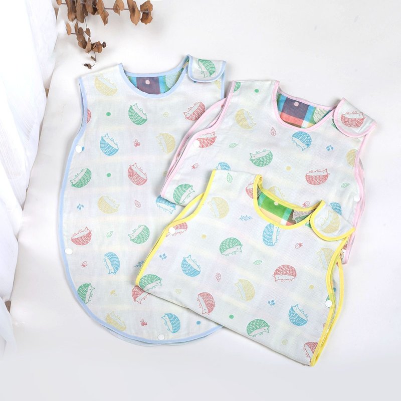 四层纱婴儿防踢背心l防踢被。保暖透气。小刺猬探险森林 - 婴儿床上用品 - 棉．麻 多色