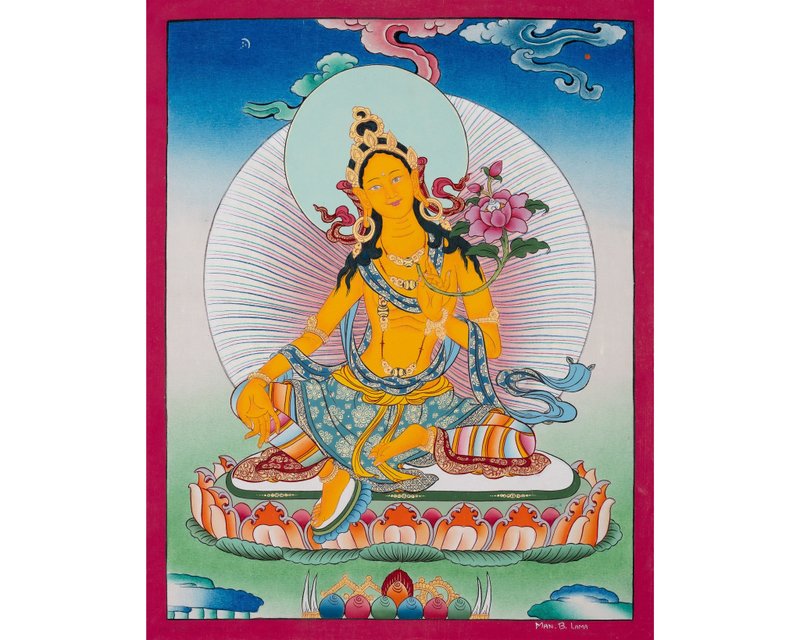 光芒灿烂  黄色塔拉唐卡画  唤醒神圣的启迪 - 墙贴/壁贴 - 其他材质 多色