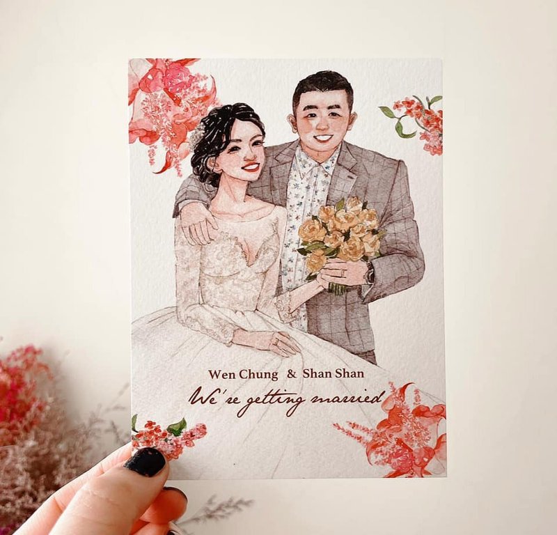 喜帖插画设计SUIT包套 / 谢卡 / 结婚书约 / 贴纸 / 桌牌 - 婚礼誓言书 - 纸 