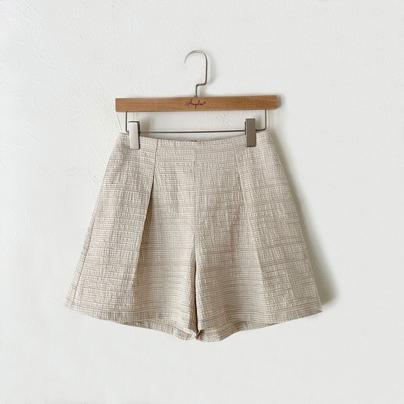 订制系列-Aurora高腰打折短裤 - 女装短裤 - 棉．麻 