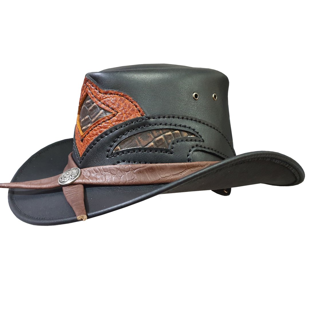 The Storm Cowboy Leather Hat - 帽子 - 真皮 黑色