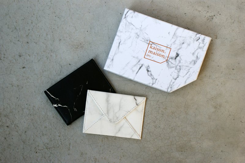 白色大理石信封名片夹 - 名片夹/名片盒 - 真皮 白色