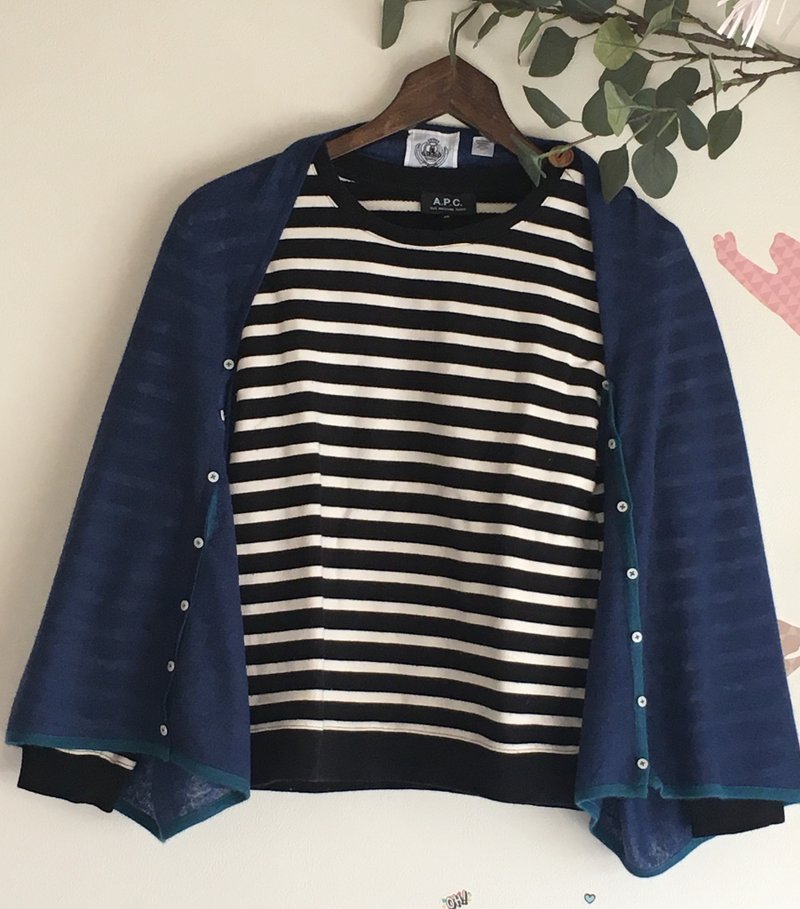 100% CASHMERE 3WAY(Cardigan,Poncho,shawl) SHAWL - 丝巾 - 其他材质 蓝色