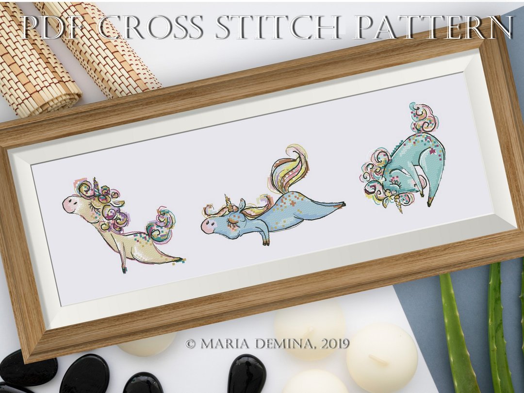 Yogacorns (Yoga Unicorns) II PDF cross stitch pattern - 手工艺教程/工具书 - 其他材质 