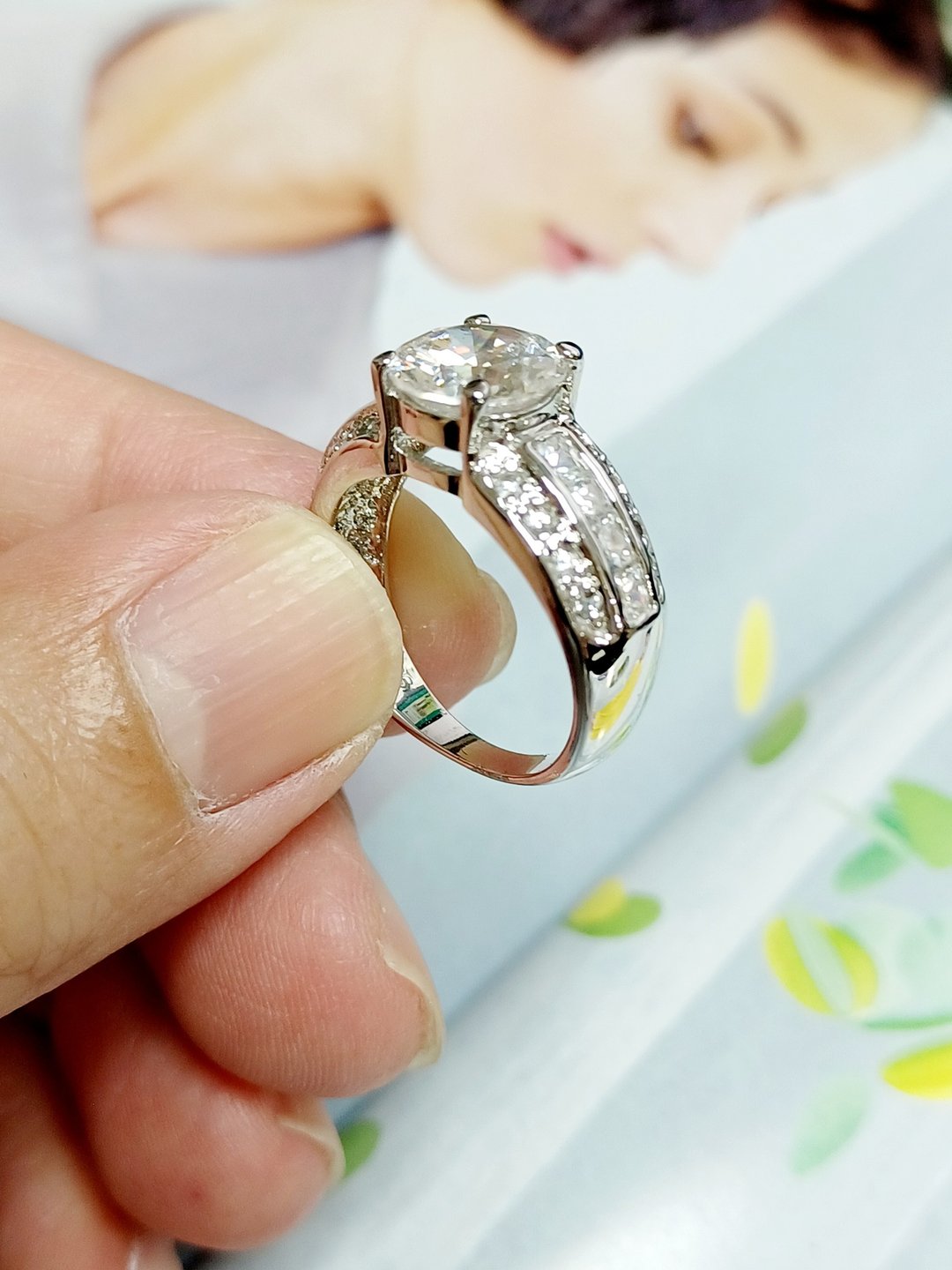 vintage jewelry 莱茵钻银戒指  繁星 - 戒指 - 其他金属 