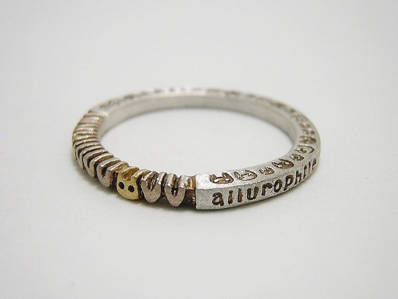 ailurophile K18 gold+pink silver+silver 925 ( mille+-feuille ) 2~28号 ( １つの価格 ) 貓 - 戒指 - 纯银 银色