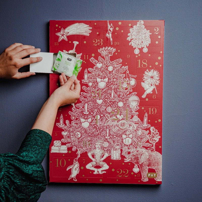 P & T 圣诞倒数日历 红白款 Master Blend 调和茶 - 茶 - 纸 红色