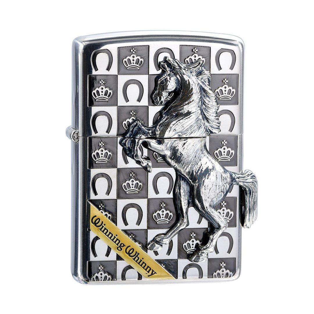 【ZIPPO官方旗舰店】 尊爵皇冠铁骑(亮黑银)防风打火机 ZA-5-3D - 其他 - 铜/黄铜 