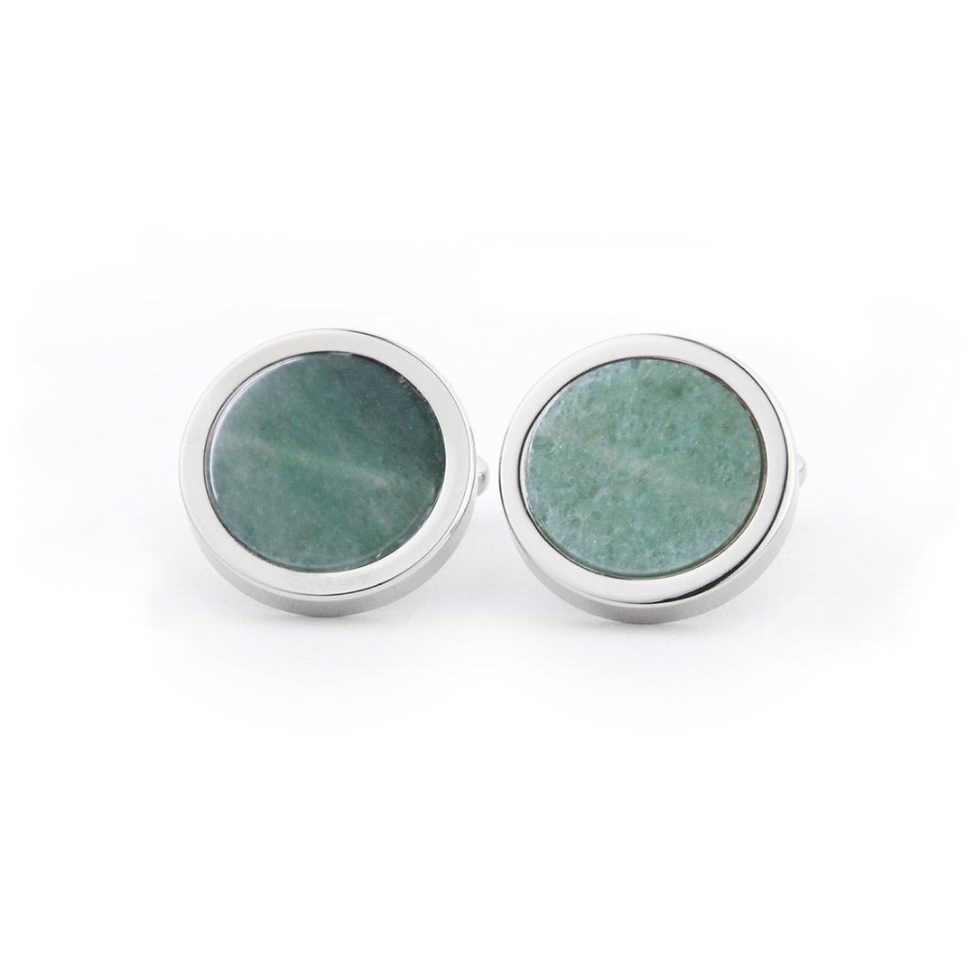 袖扣|天然玉石|Natural Stone Cufflinks|人工定制 - 袖扣 - 玉石 绿色