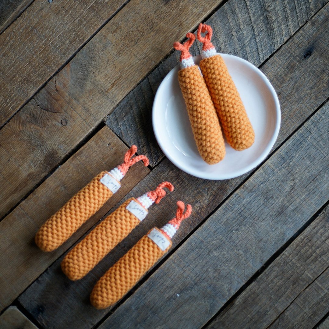 纯棉手工针织炸虾天妇罗 - 玩具/玩偶 - 棉 