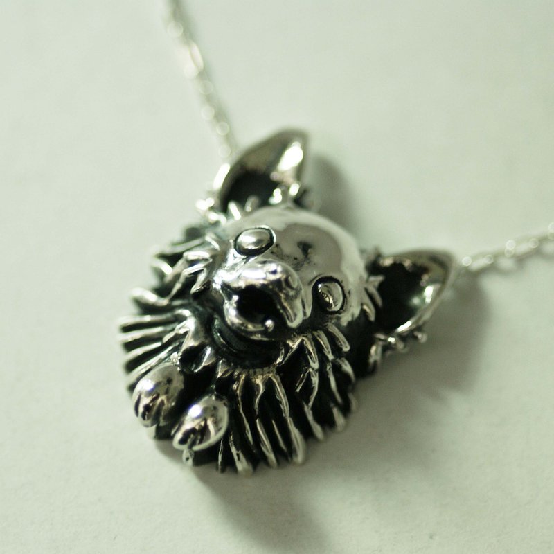 Chihuahua three-dimensional pendant [free shipping] dog dog apple head - 项链 - 其他金属 银色
