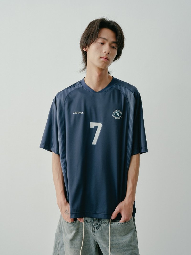 热血高校 中二感改良球服 短袖T恤 - 男装上衣/T 恤 - 其他材质 蓝色